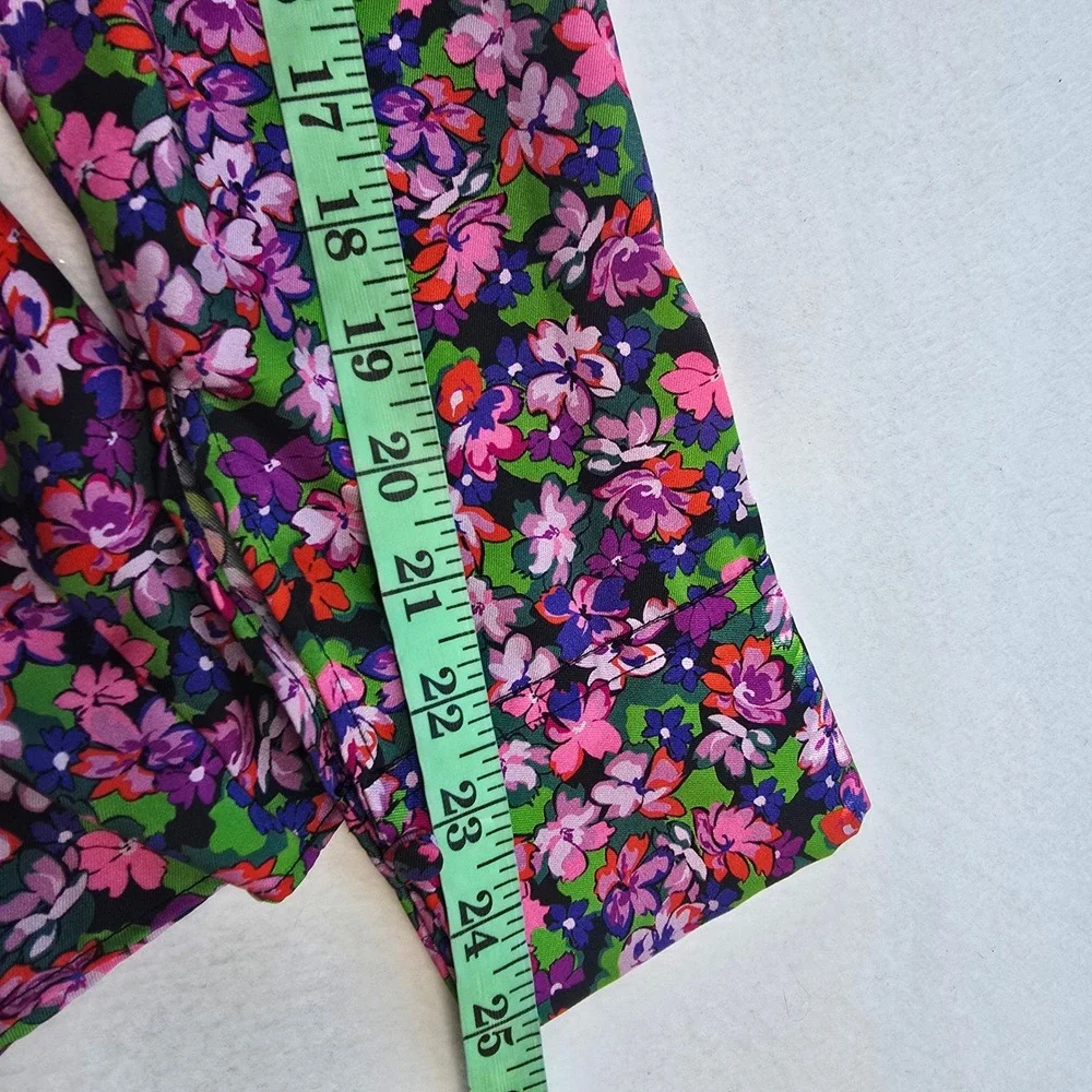 Zara Womens Purple Floral‎ Long Sleeve Wrap Mini Dress V-Neck Ruched Size Medium
